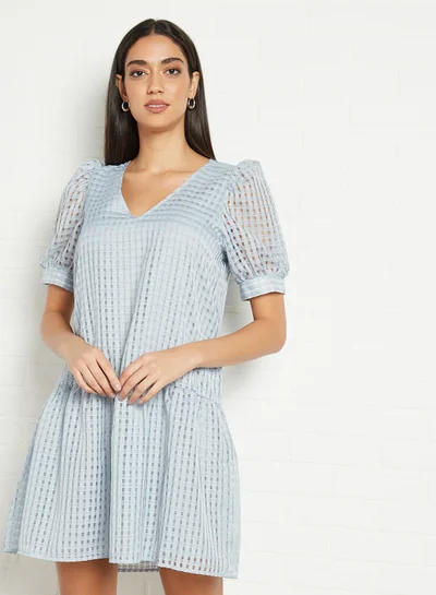 ONLY Patterned Mini Dress Blue Fog