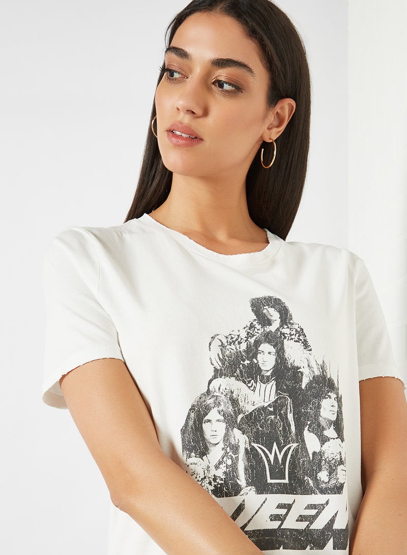 ONLY - Graphic Print T-Shirt Cloud Dancer - Image 1