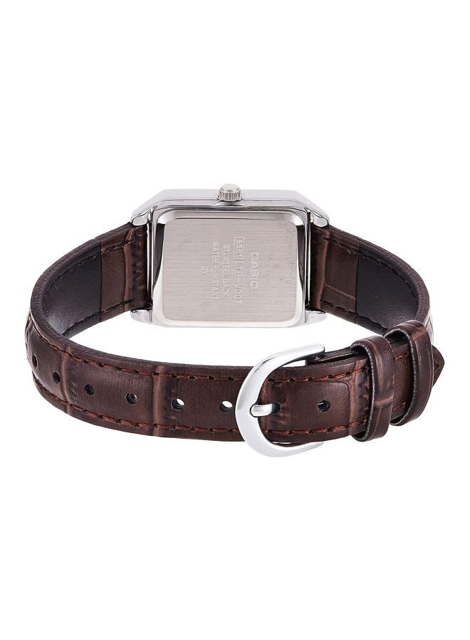 CASIO Women's Leather Quartz Analog Watch LTP-V007L-7E2UDF - 22 mm - Brown - Image 4