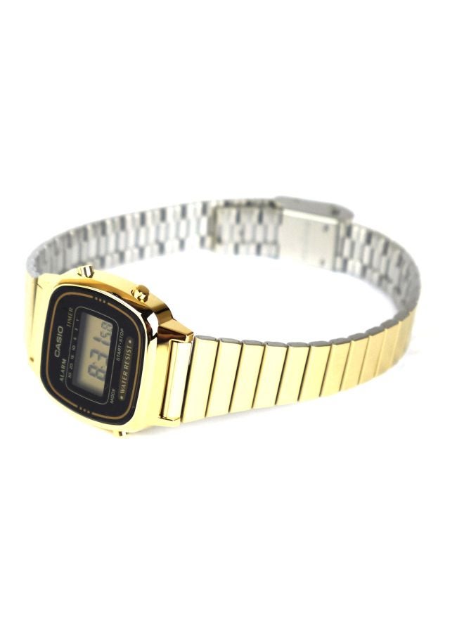 كاسيو ساعة يد كوارتز بعقارب وسوار من الإستانلس ستيل طراز LA670WGA-1DF مقاس 25 مم - لون ذهبي للنساء - Image 4