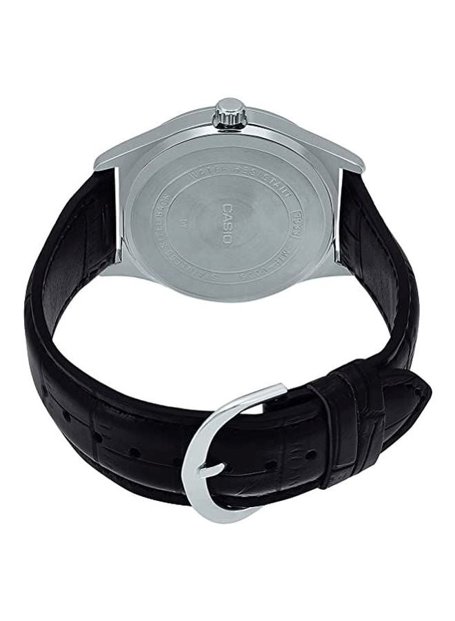 CASIO - Men's Leather Analog Quartz Watch MTP-V006L-1BUDF - 38 mm - Black - Image 1