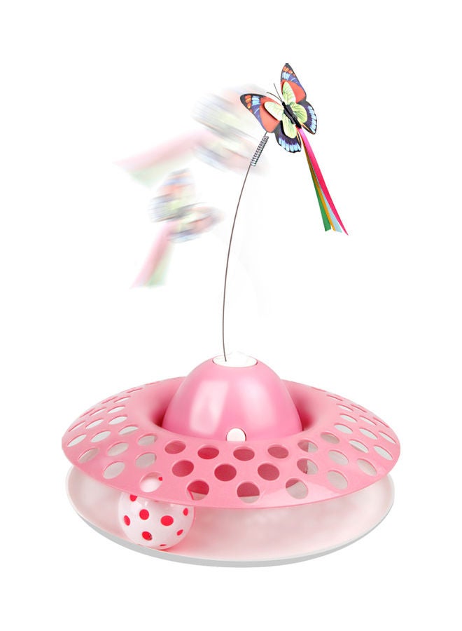 لعبة كهربائية بتصميم فراشة دوارة للقطط وردي/أخضر/أحمر - Image 2