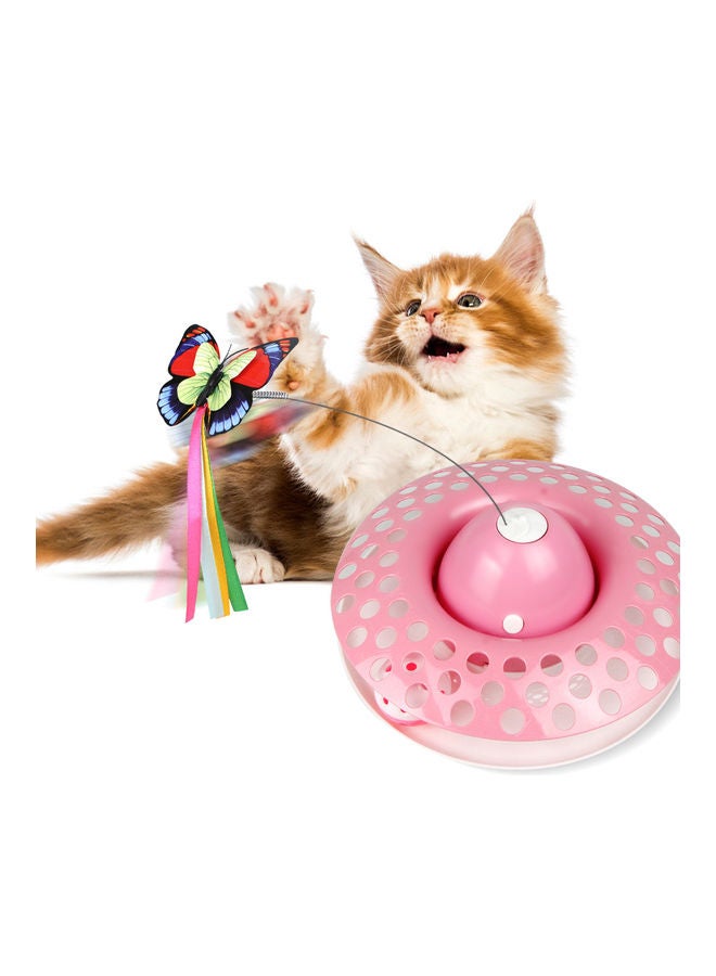 لعبة كهربائية بتصميم فراشة دوارة للقطط وردي/أخضر/أحمر - Image 4