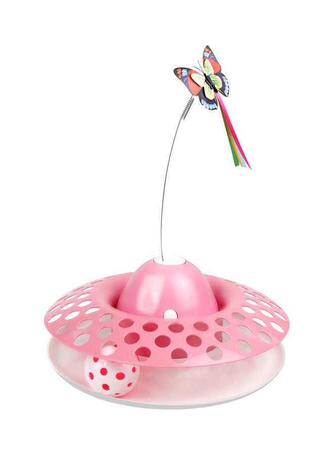 لعبة كهربائية بتصميم فراشة دوارة للقطط وردي/أخضر/أحمر - Image 1