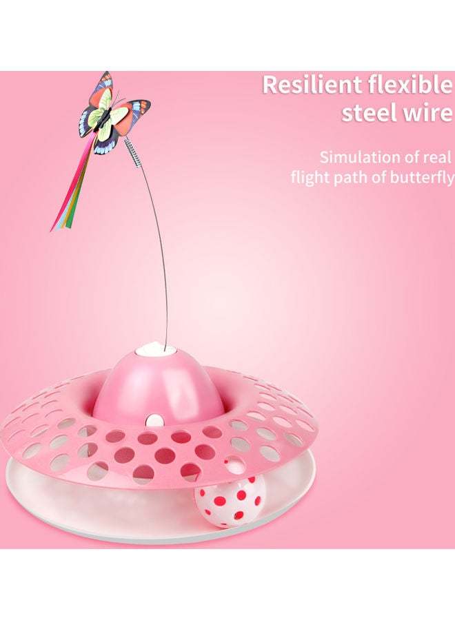 لعبة كهربائية بتصميم فراشة دوارة للقطط وردي/أخضر/أحمر - Image 5