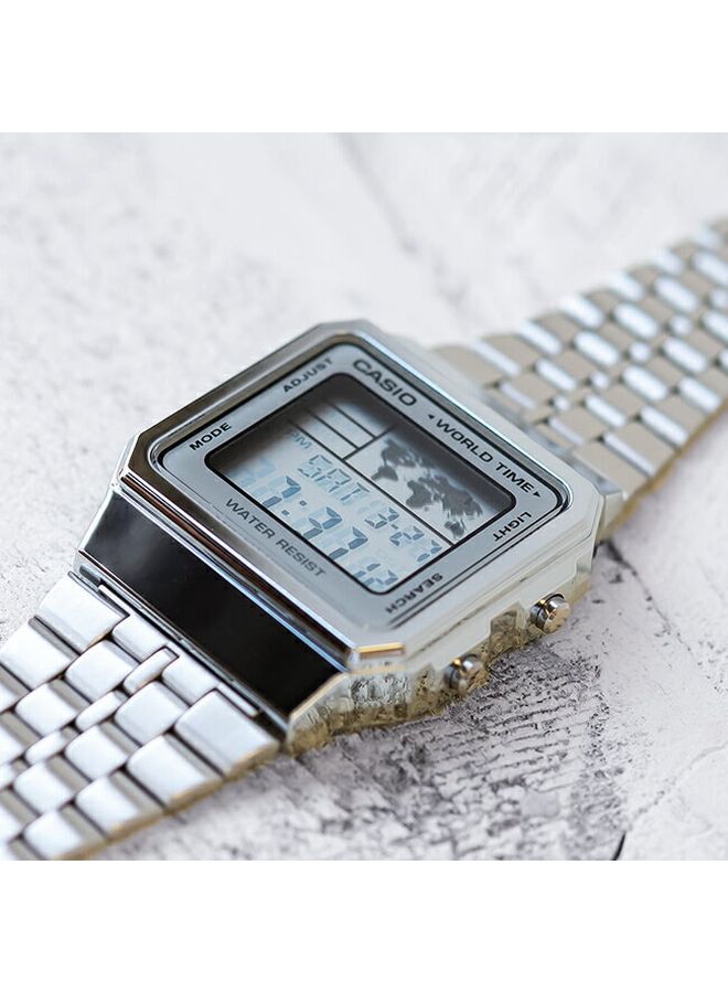 CASIO - Men's Water Resistant Digital Watch A500WA-7 - 34 mm - Silver - Image 1
