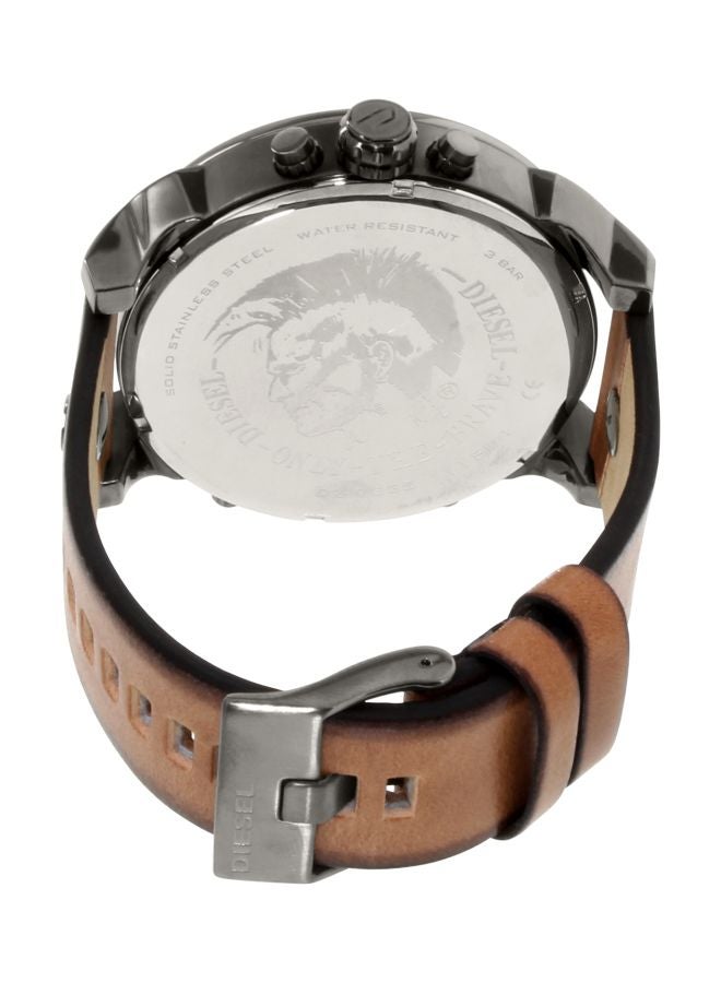 DIESEL Men's Mr. Daddy Round Shape Leather Band Chronograph Wrist Watch 57 mm - Brown - DZ7332 - Image 2