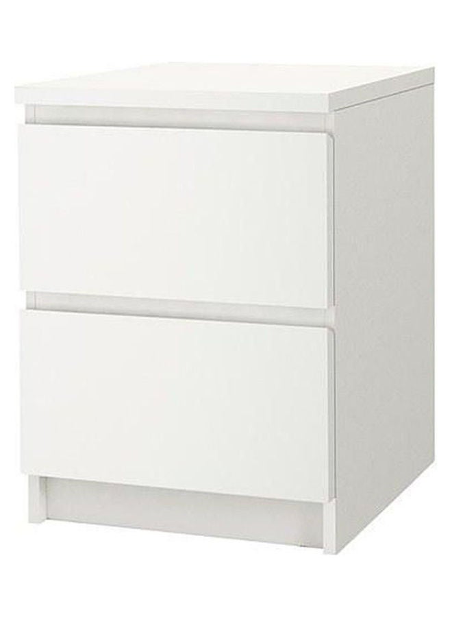 طاولة جانبية تشتمل على درجين توضع بجوار السرير أبيض 55X40سم - Image 1