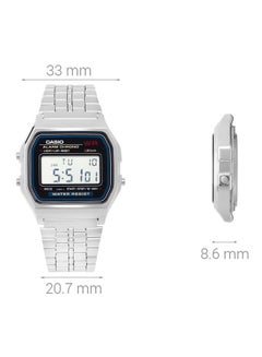 Men's Water Resistant Digital Watch A159WA-N1DF - 33 mm - Silver - v1619004369/N11816341A_9