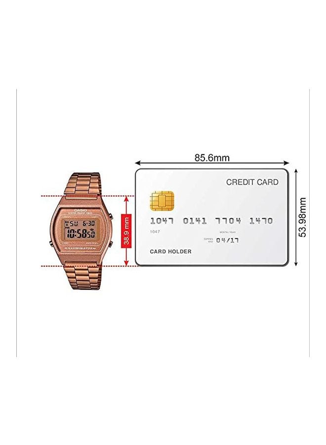 CASIO - Women's Vintage Water Resistant Digital Watch B640WC-5A - 39 mm - Gold - Image 1