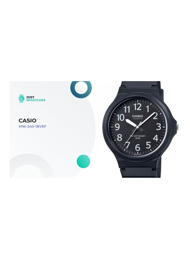 CASIO - Men's Resin Analog Quartz Watch MW-240-1BVDF - 44 mm - Black - Image 1
