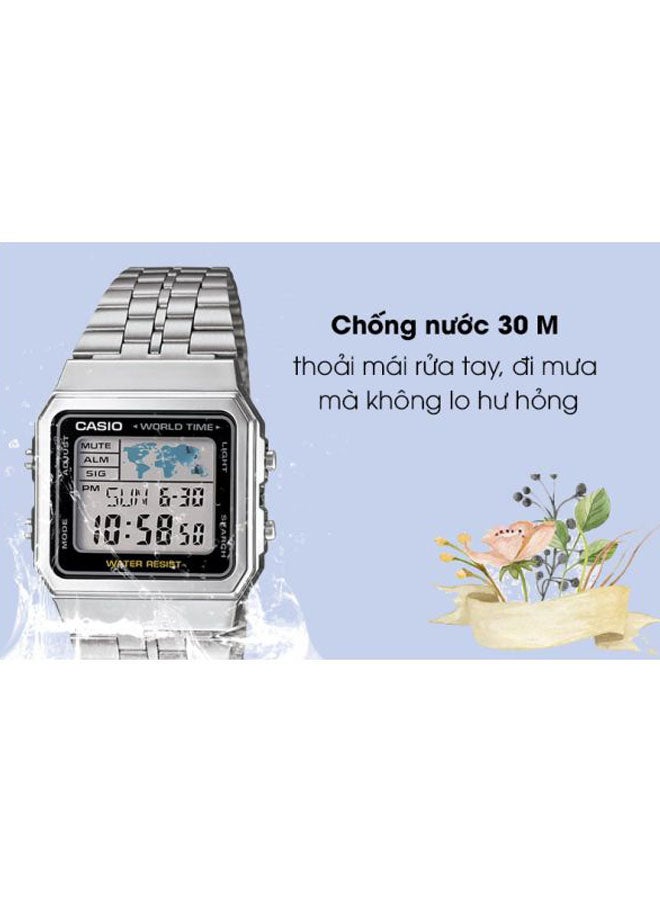 Men's Digital Electronic Watch A500WA-1DF - 39 mm - Silver - v1619004620/N11942845A_11