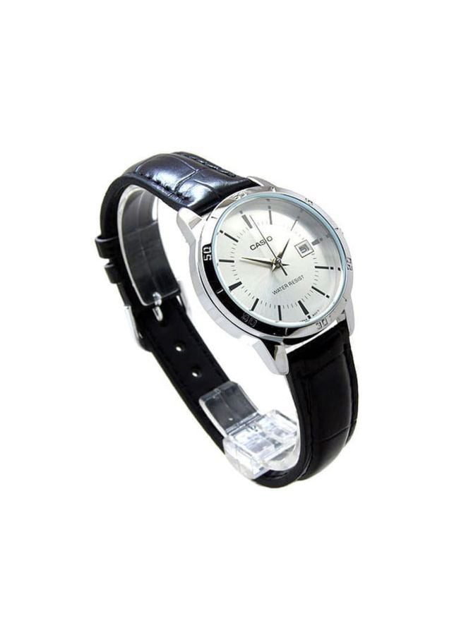 CASIO Women's Leather Quartz Analog Watch LTP-V004L-7AUDF - 30 mm - Black - Image 5