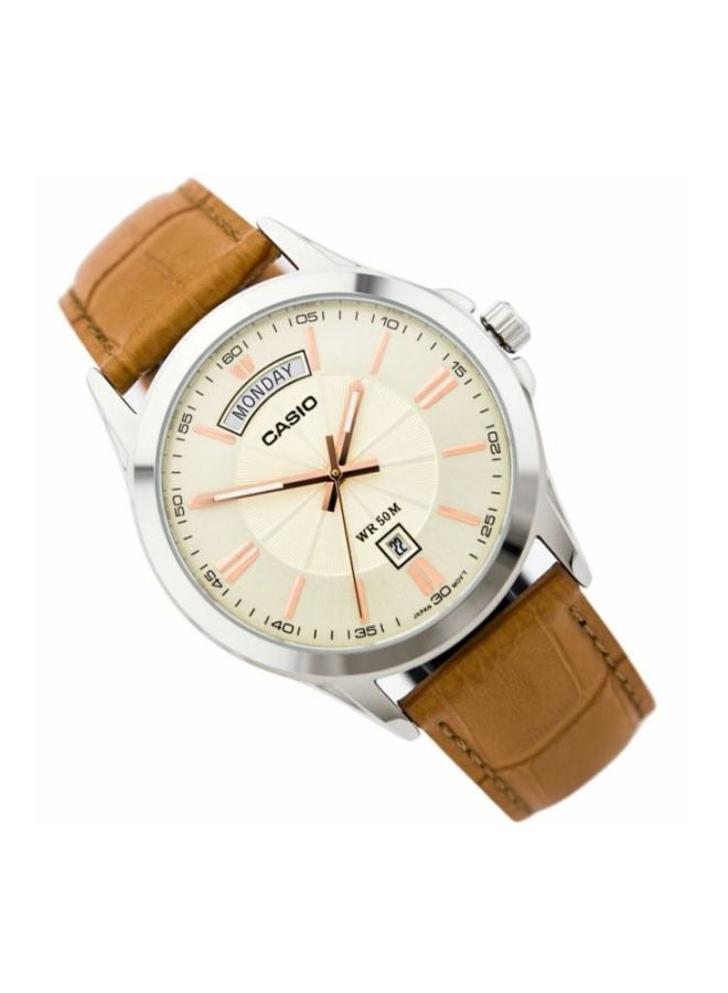 CASIO Men's Enticer Water Resistant Analog Watch MTP-1381L-9AVDF - 47 mm - Tan - Image 5