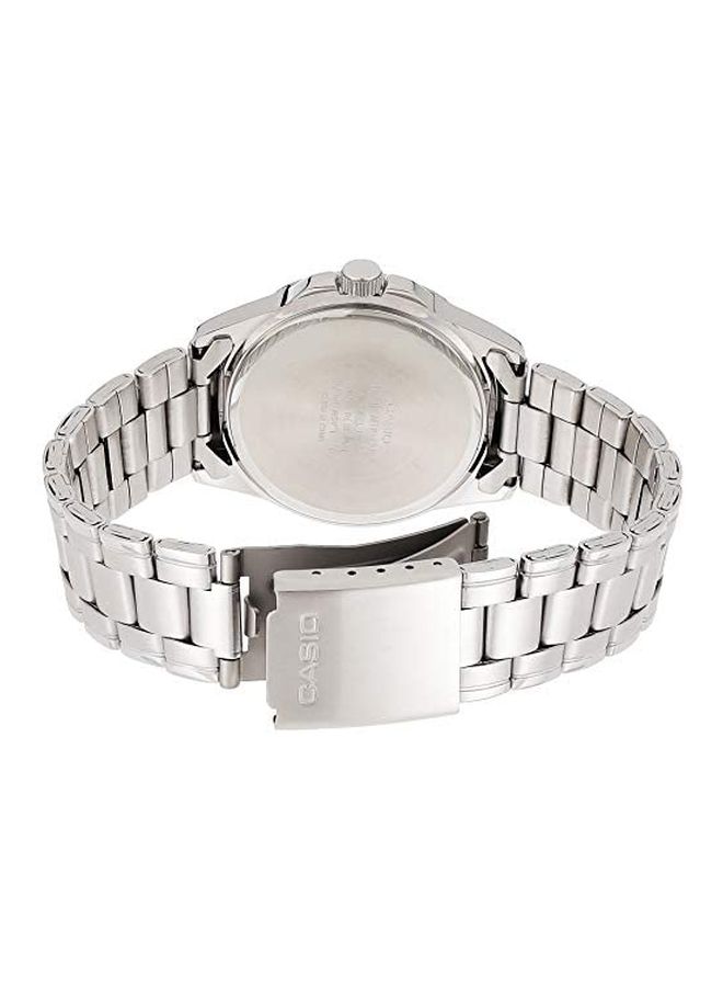 كاسيو ساعة يد كوارتز بعقارب وسوار من الإستانلس ستيل طراز MTP-1215A-7B2DF - 43 مم - فضي للرجال - Image 2