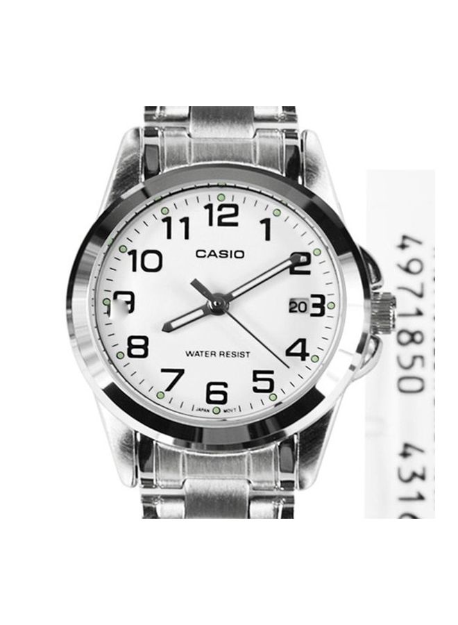 كاسيو ساعة يد كوارتز بعقارب وسوار من الإستانلس ستيل طراز MTP-1215A-7B2DF - 43 مم - فضي للرجال - Image 5