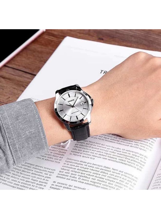 Leather Strap Couple Wrist Watch MTP/LTP-V004L-7AUDF