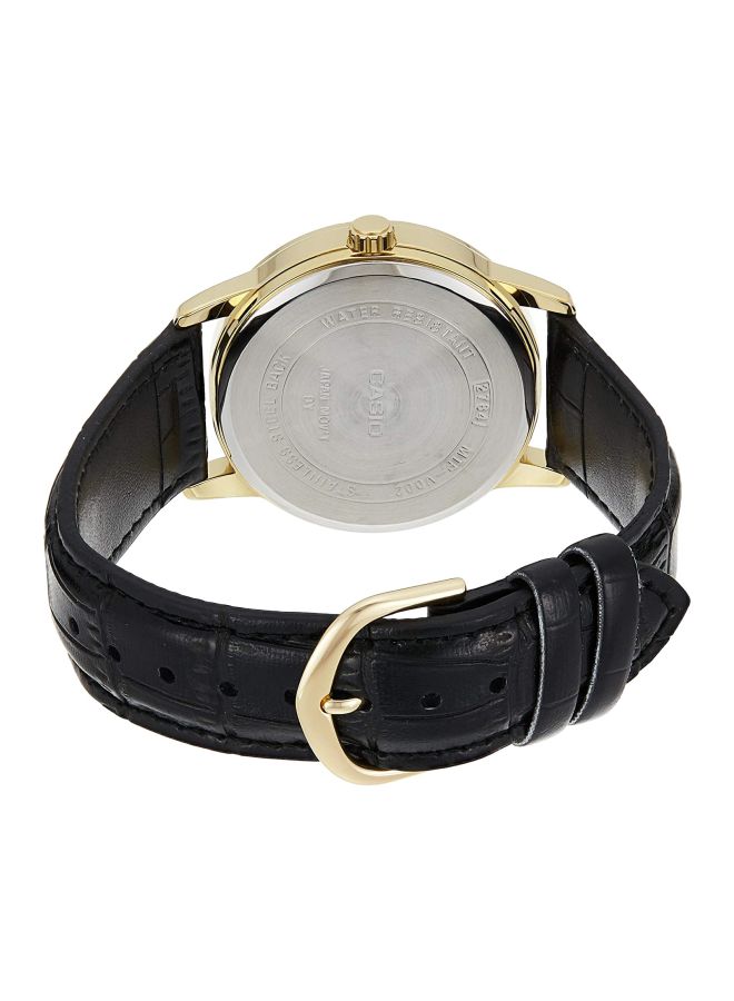 CASIO Men's Leather Analog Watch MTP-V002GL-7BUDF - 37 mm - Black - Image 2
