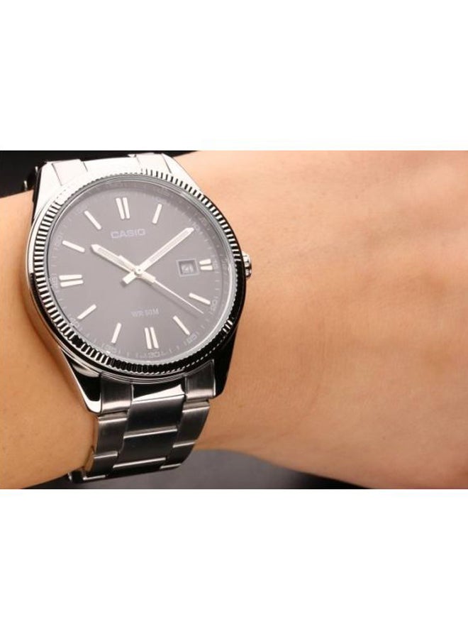 Men's Stainless Steel Analog Quartz Watch MTP-1302D-1A1VDF - 30 mm - Silver