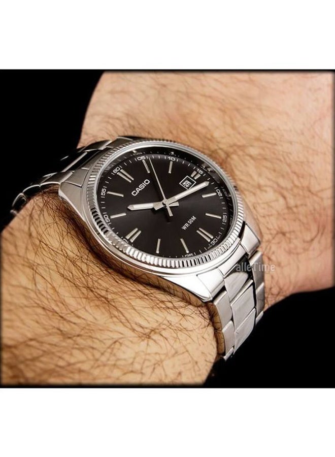 Men's Stainless Steel Analog Quartz Watch MTP-1302D-1A1VDF - 30 mm - Silver