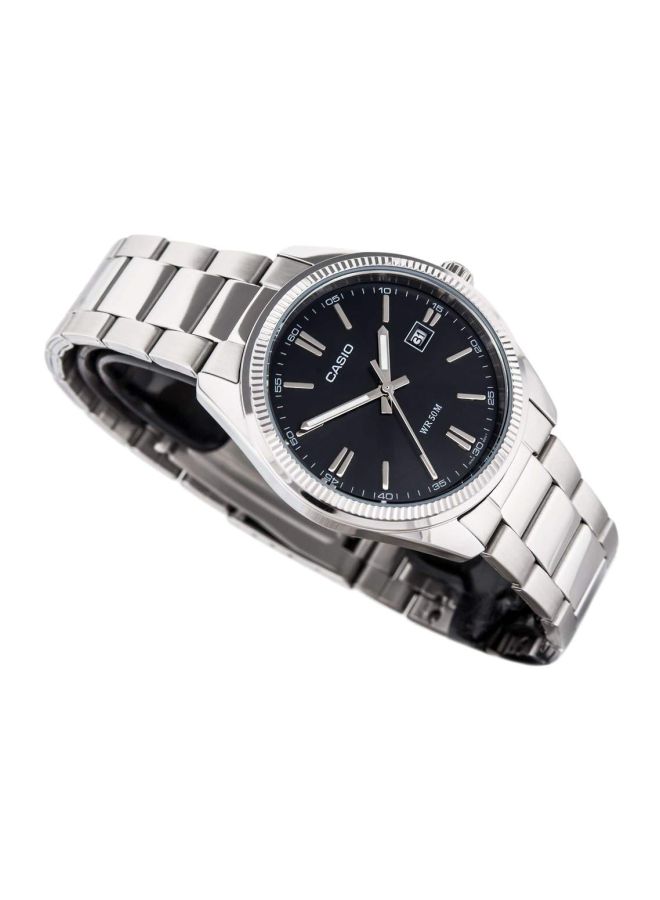 Men's Stainless Steel Analog Quartz Watch MTP-1302D-1A1VDF - 30 mm - Silver
