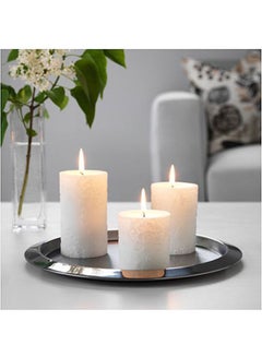 Scented Block Candle, Set of 3 White 7.5X9.5cm