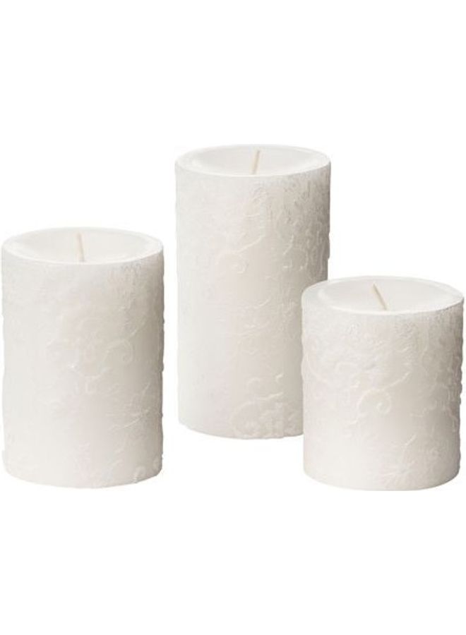Generic - Scented Block Candle, Set of 3 White 7.5X9.5cm - Image 1