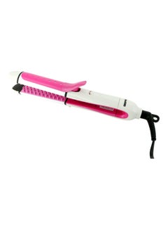 GEEPAS Hair Curler with Ceramic Plate Pink/White  - Image 1