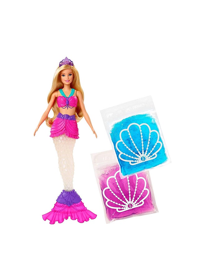 Barbie Dreamtopia Slime Mermaid Doll With Slime Packets 5.08x10.16x33.02cm
