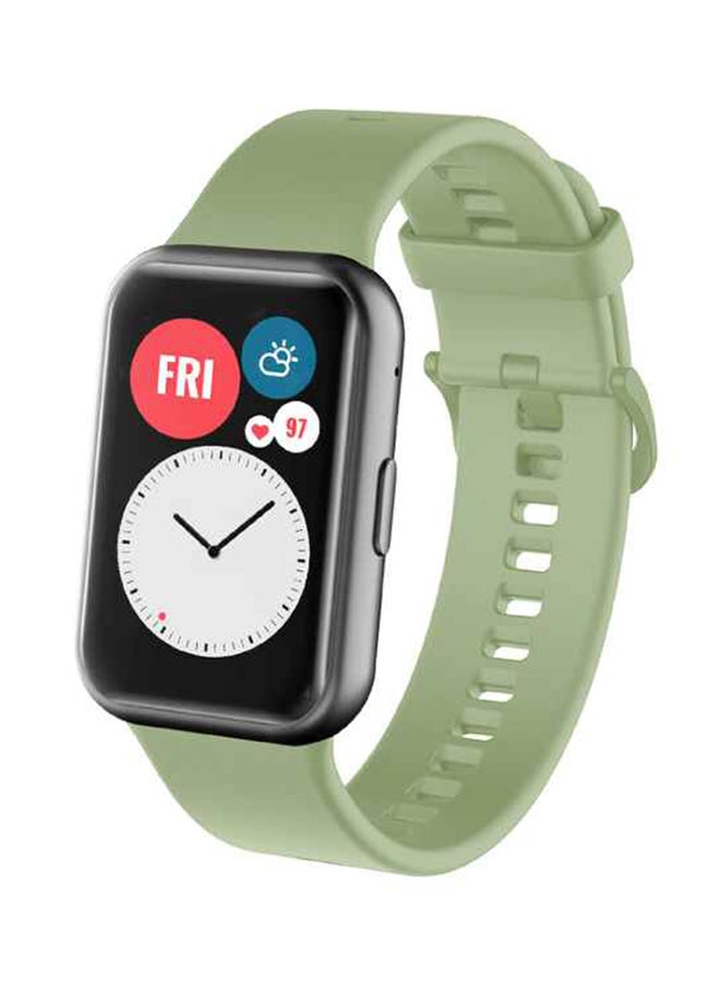 INEIX Soft Silicone Replacement Strap For Huawei Watch Fit Light Green  - Image 1