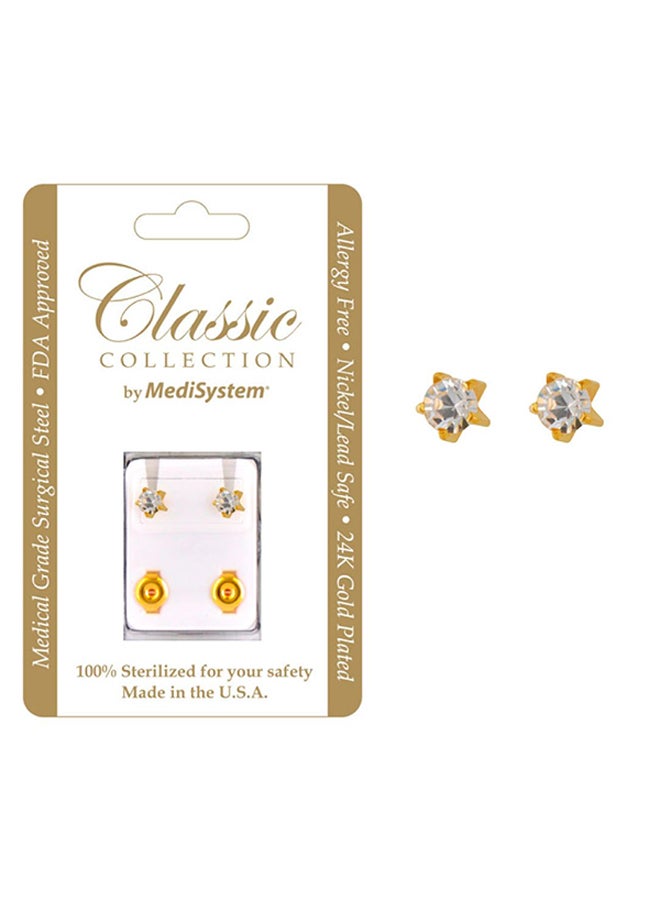 MediSystem 24k Gold Plated Swarovski Stone Earrings  - Image 2