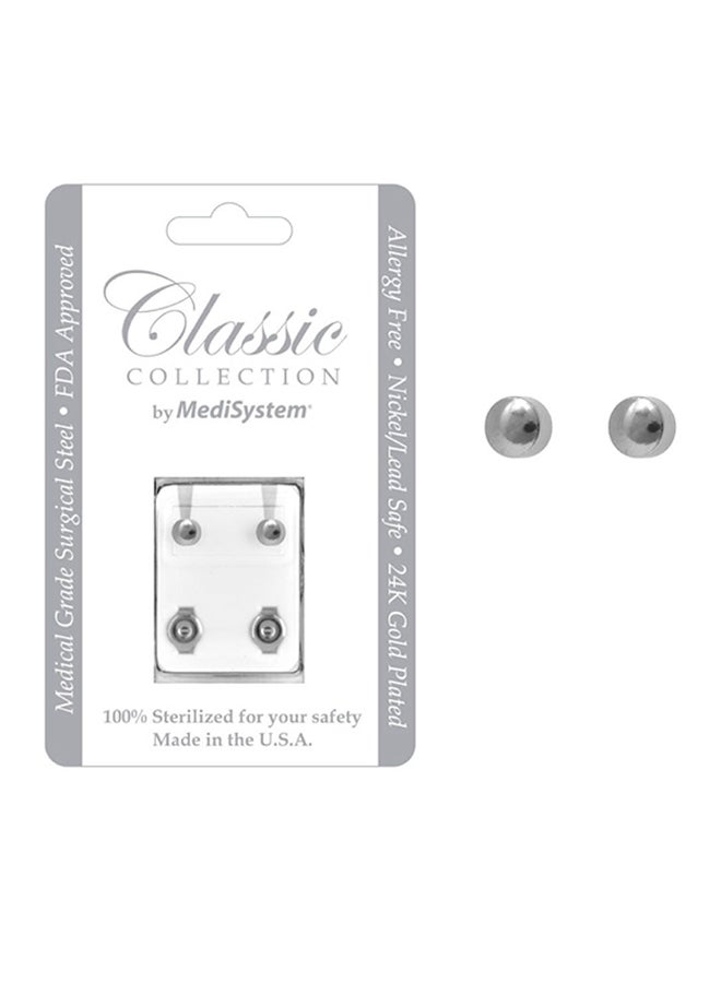 MediSystem 316L Stainless Steel Mini Ball Style Earrings  - Image 2