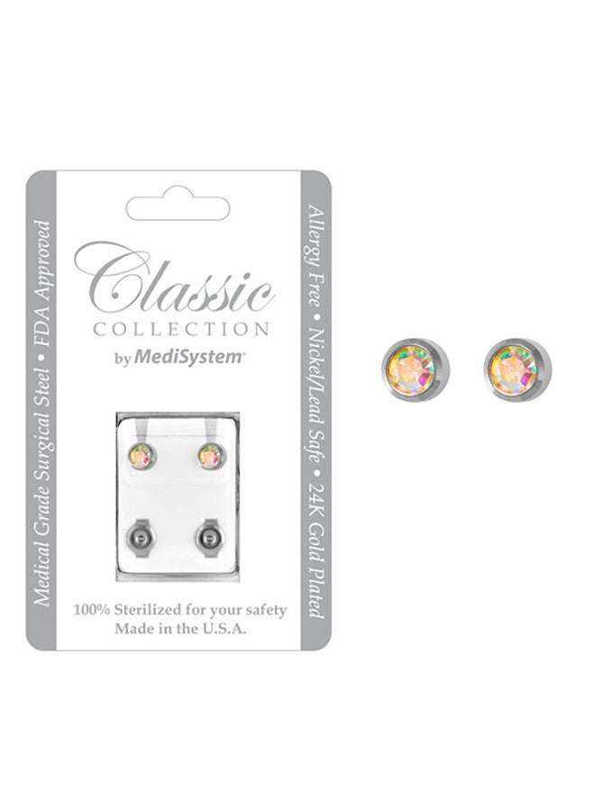 MediSystem 316L Stainless Steel Swarovski Stud Earrings  - Image 2