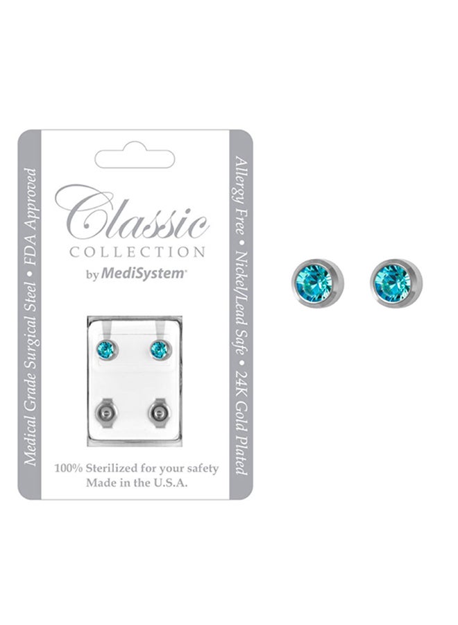 MediSystem 316L Stainless Steel Swarovski Stud Earrings  - Image 2