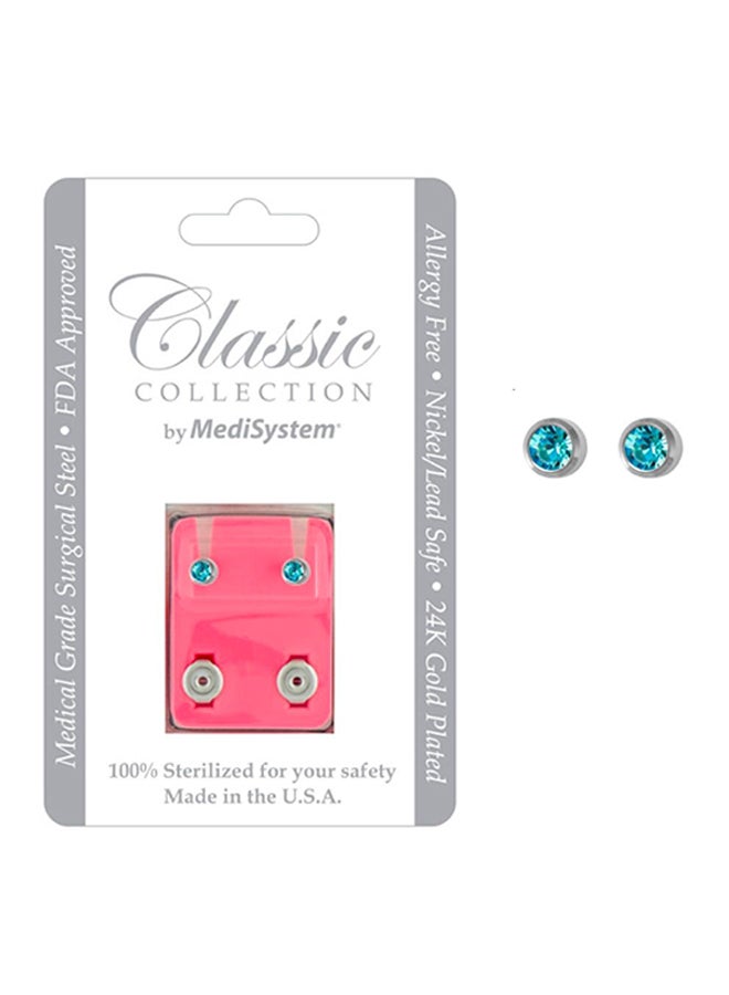 MediSystem 316L Stainless Steel Swarovski Stud Earrings  - Image 2