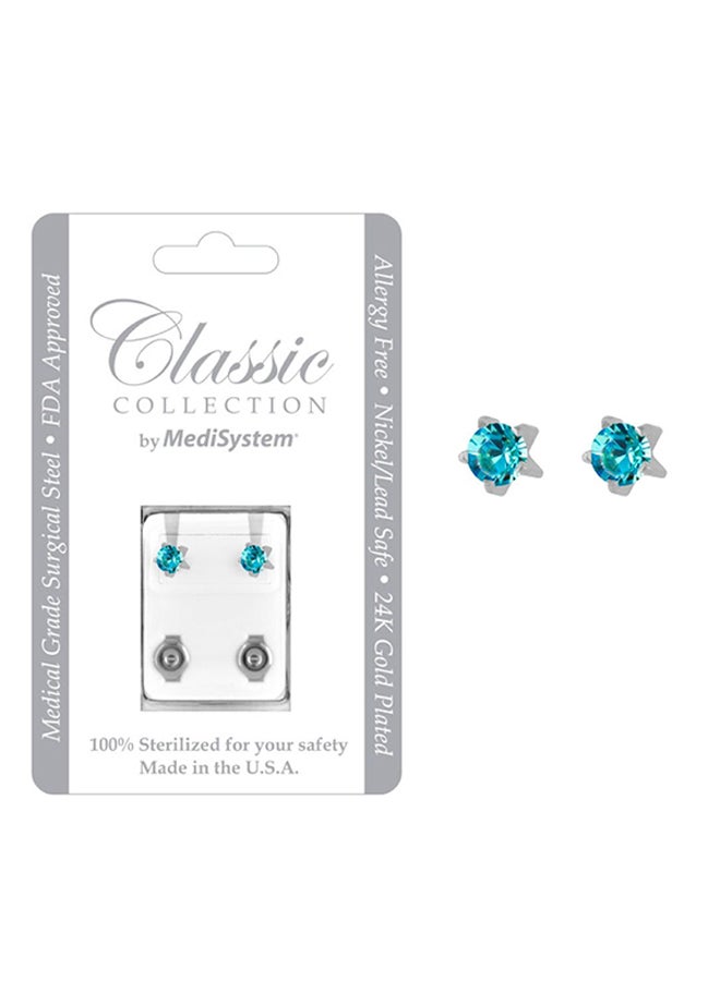 MediSystem 316L Stainless Steel Swarovski Stud Earrings  - Image 2
