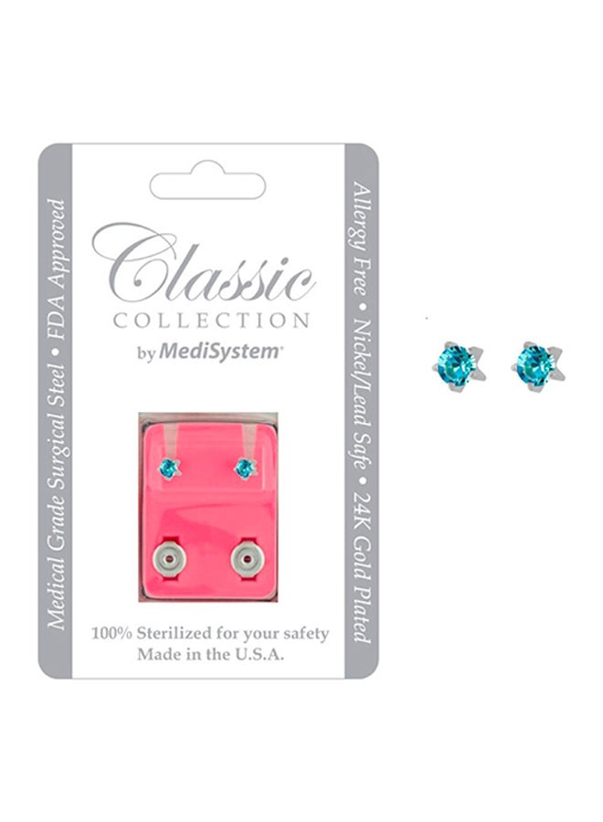 MediSystem - 316L Stainless Steel Swarovski Stud Earrings - Image 1