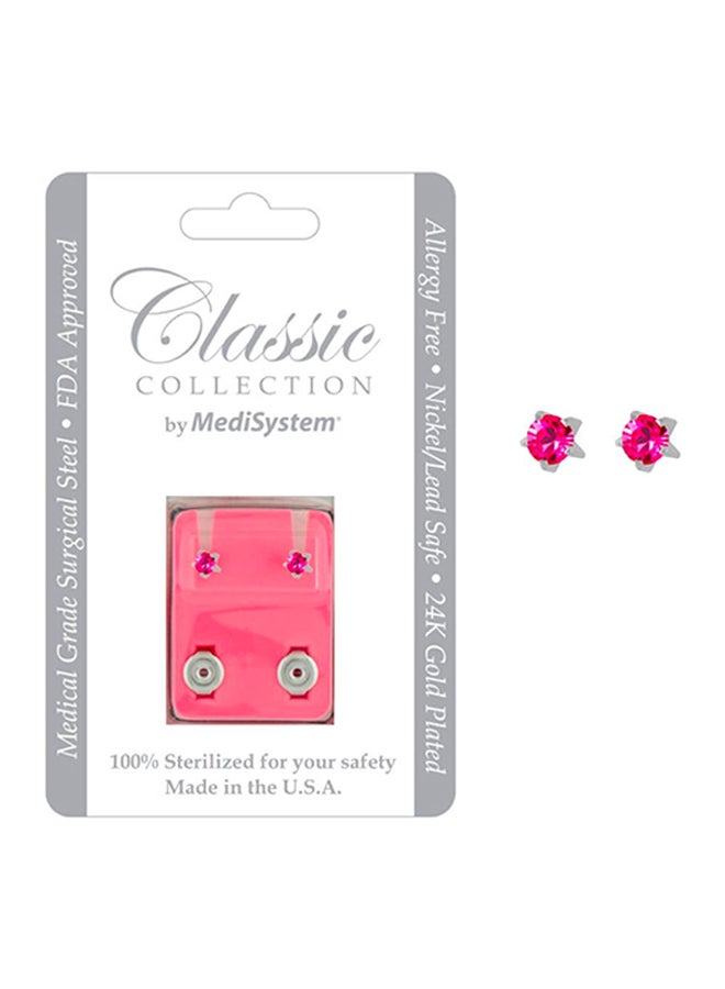 MediSystem 316L Stainless Steel Rose Swarovski Earrings  - Image 2