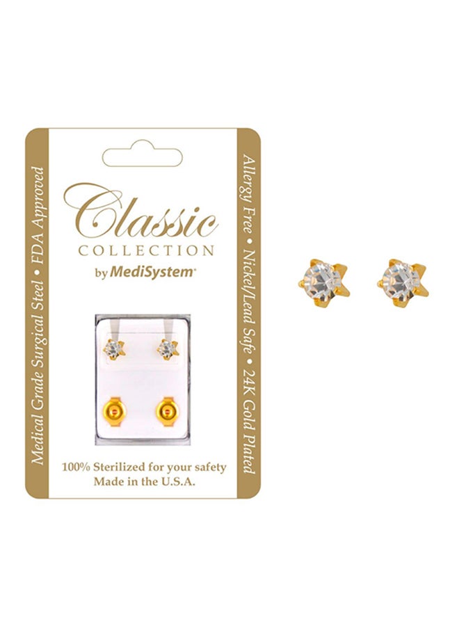 MediSystem 24K Gold Plated Swarovski Earrings  - Image 2