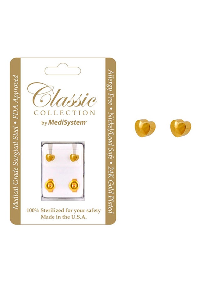 MediSystem 24K Gold Plated Heart Shaped Earrings  - Image 2