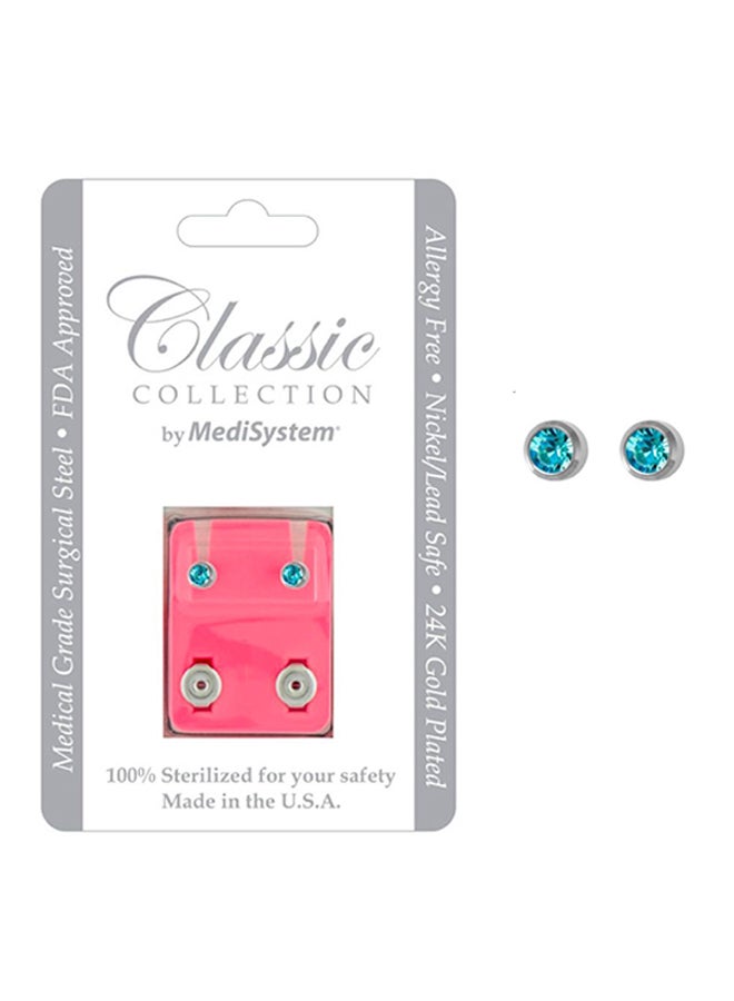 MediSystem Stainless Steel Swarovski Earrings  - Image 2
