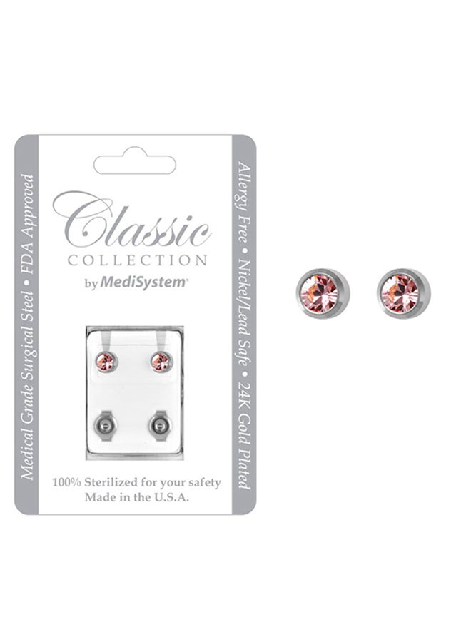 MediSystem Stainless Steel Move Swarovski Earrings  - Image 2