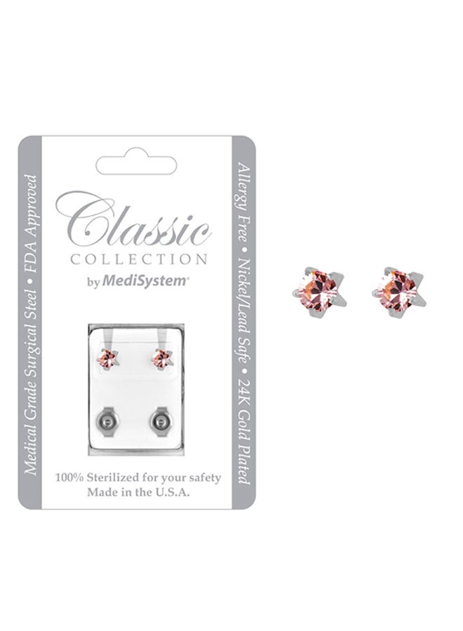 MediSystem Stainless Steel Move Tiffany Swarovski Earrings  - Image 2