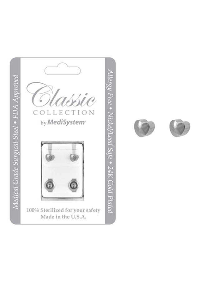 MediSystem Stainless Steel Heart Shaped Earrings  - Image 2