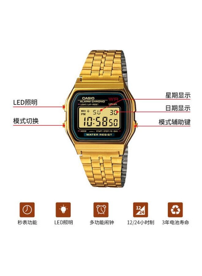 CASIO - Water Resistant Digital Watch A159WGEA-1DF - 33 mm - Gold - Image 1