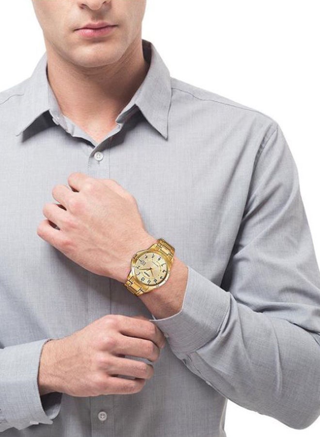 CASIO - Men's Water Resistant Analog Watch MTP-V004G-9BUDF - 47 mm - Gold - Image 1