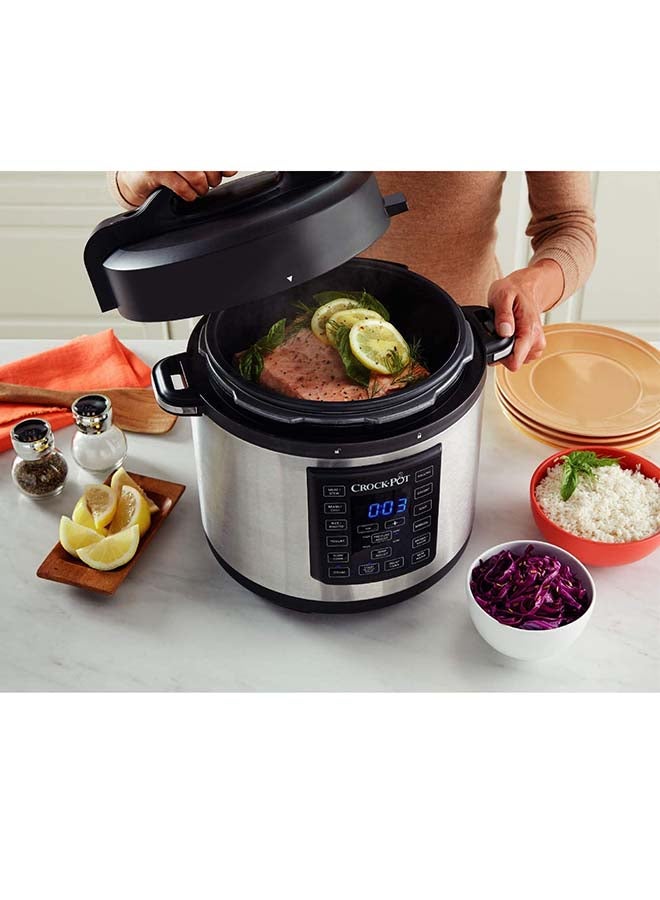 Crock-Pot - 12-In-1 Stainless Steel Programmable Express Multi Pressure Cooker 5.6 L CSC051 Silver/Black - Image 1