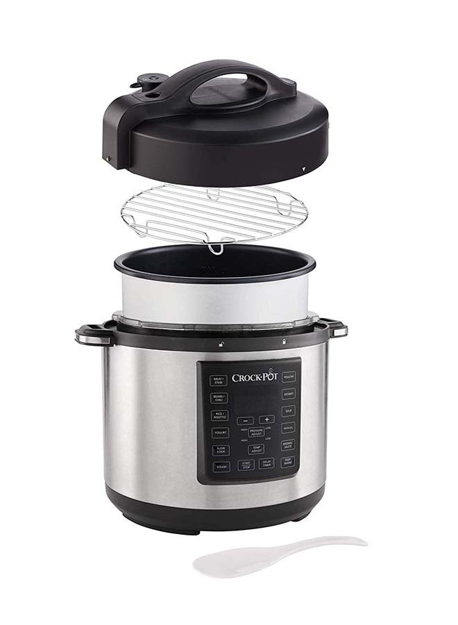 Crock-Pot - 12-In-1 Stainless Steel Programmable Express Multi Pressure Cooker 5.6 L CSC051 Silver/Black - Image 1