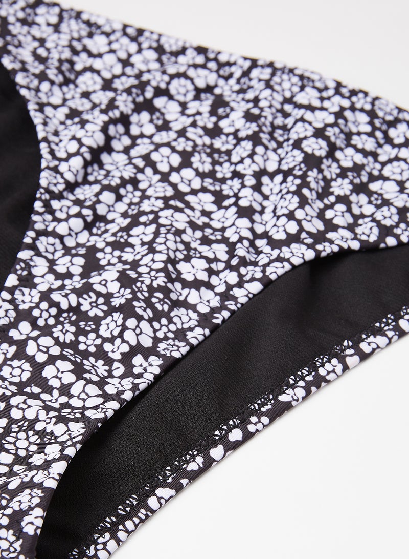 VERO MODA - Floral Print Bikini Bottom Black - Image 1
