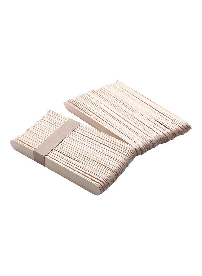 50-Piece Disposable Wax Waxing Hair Removal Wooden Sticks Spatula Pink 11.5x1cm - Image 1